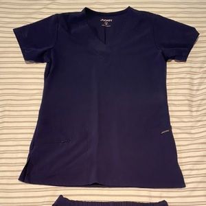 Navy Blue Jockey Scrubs XS top, XST bottom